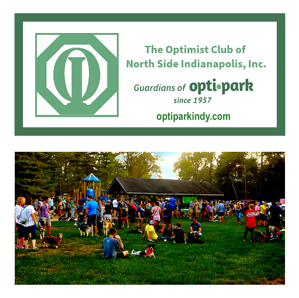 Opti Park Banner with dog pic